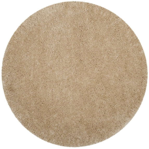 SAFAVIEH Polar Abbot Solid Shag Area Rug, Light Beige, 8' x 8' Round
