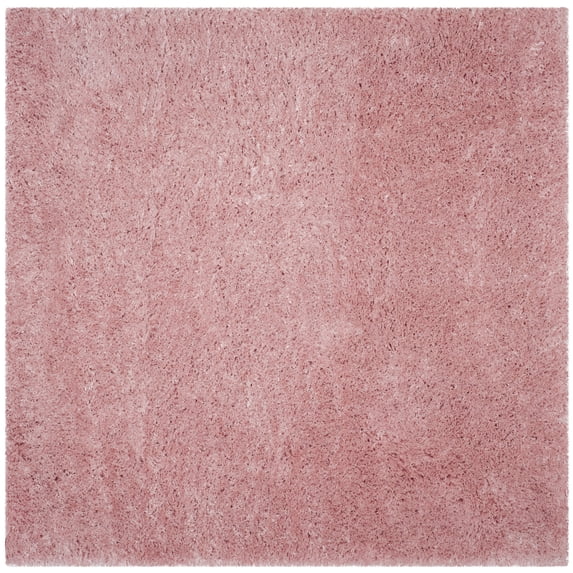 SAFAVIEH Polar Abbot Solid Shag Area Rug, Light Pink, 3' x 3' Square