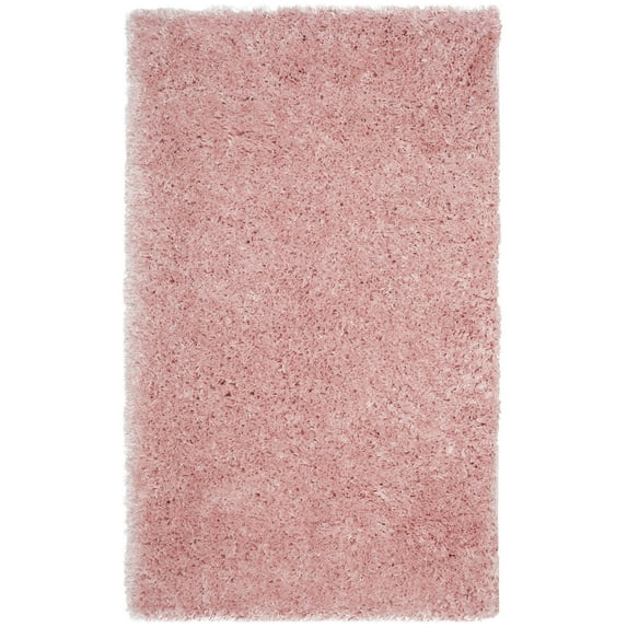 SAFAVIEH Polar Abbot Solid Shag Area Rug, Light Pink, 3' x 5'
