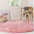 thumbnail image 1 of SAFAVIEH Polar Abbot Solid Shag Area Rug, Light Pink, 4' x 4' Round, 1 of 9