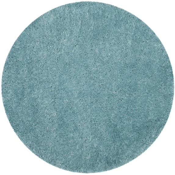 SAFAVIEH Polar Abbot Solid Shag Area Rug, Light Turquoise, 4' x 4' Round