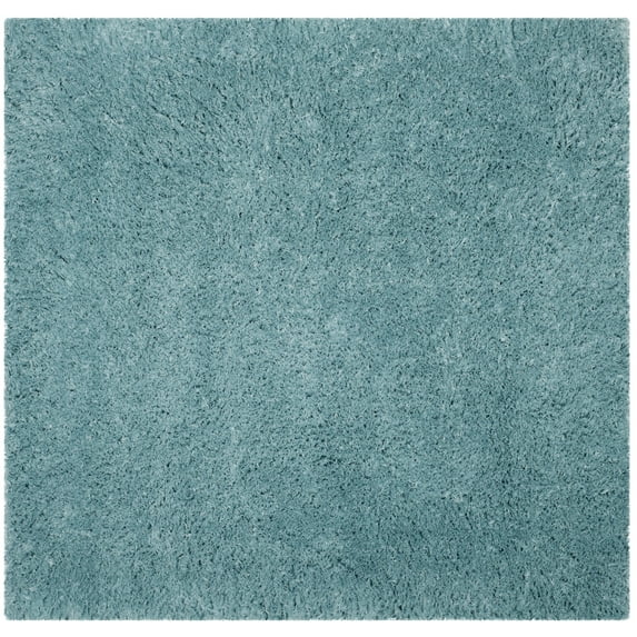 SAFAVIEH Polar Abbot Solid Shag Area Rug, Light Turquoise, 4' x 4' Square