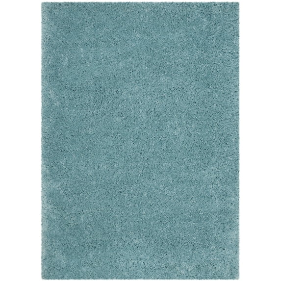 SAFAVIEH Polar Abbot Solid Shag Area Rug, Light Turquoise, 5'1" x 7'6"