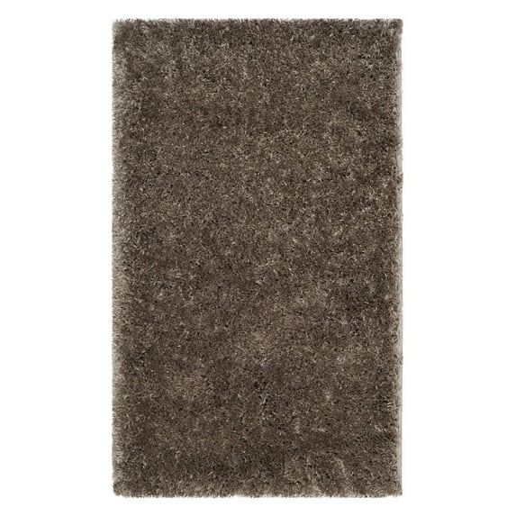 SAFAVIEH Polar Abbot Solid Shag Area Rug, Mushroom, 9' x 12'