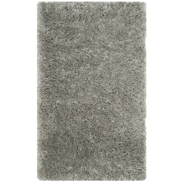 SAFAVIEH Polar Abbot Solid Shag Area Rug, Silver, 2'3" x 4'