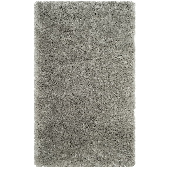 SAFAVIEH Polar Abbot Solid Shag Area Rug, Silver, 2' x 3'