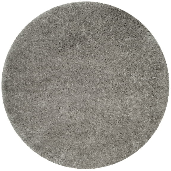 SAFAVIEH Polar Abbot Solid Shag Area Rug, Silver, 3' x 3' Round