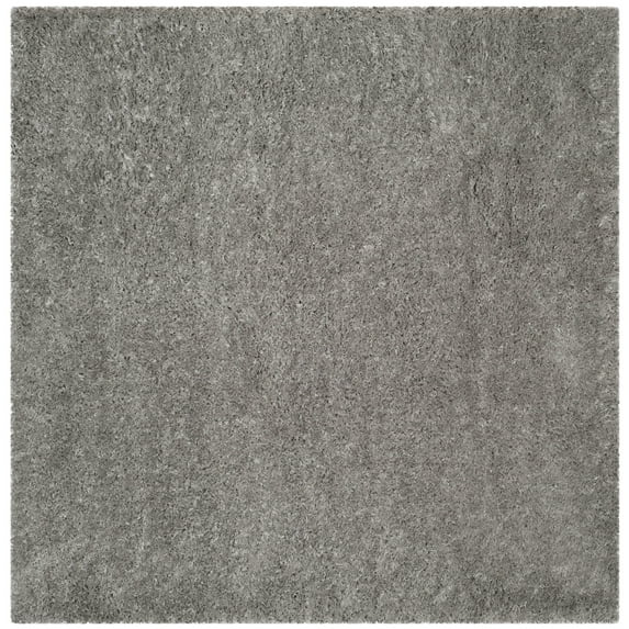 SAFAVIEH Polar Abbot Solid Shag Area Rug, Silver, 6'7" x 6'7" Square