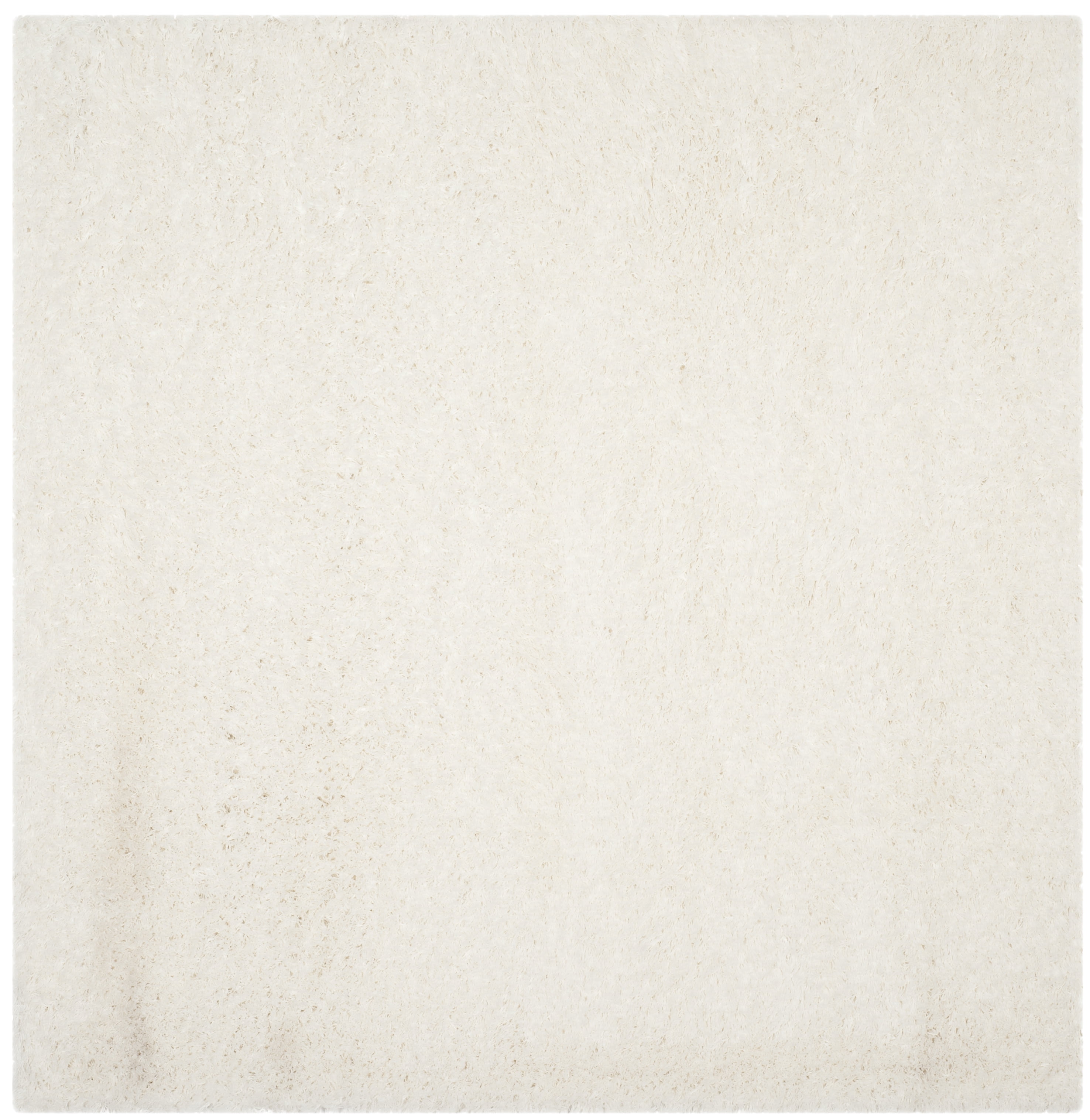 Ivory Square Hand-Knotted Shag Area Rug