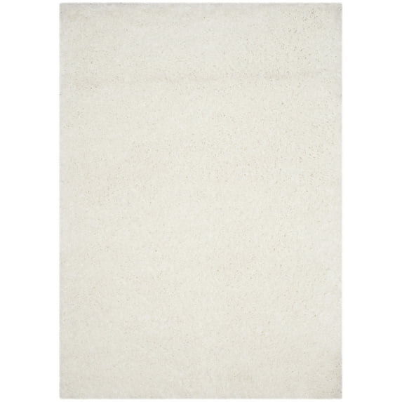 SAFAVIEH Polar Abbot Solid Shag Area Rug, White, 5'1" x 7'6"