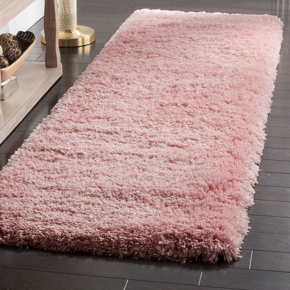 SAFAVIEH Polar Abbot Solid Shag Runner Rug, Light Pink, 2'3" x 10'