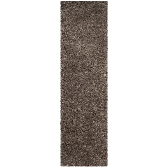 SAFAVIEH Polar Abbot Solid Shag Runner Rug, Mushroom, 2'3" x 8'