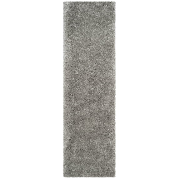 SAFAVIEH Polar Abbot Solid Shag Runner Rug, Silver, 2'3" x 8'
