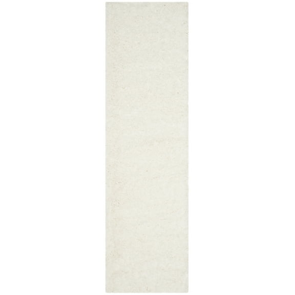 SAFAVIEH Polar Abbot Solid Shag Runner Rug, White, 2'3" x 16'