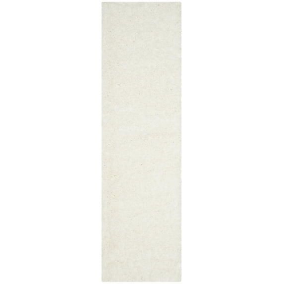 SAFAVIEH Polar Abbot Solid Shag Runner Rug, White, 2'3" x 6'