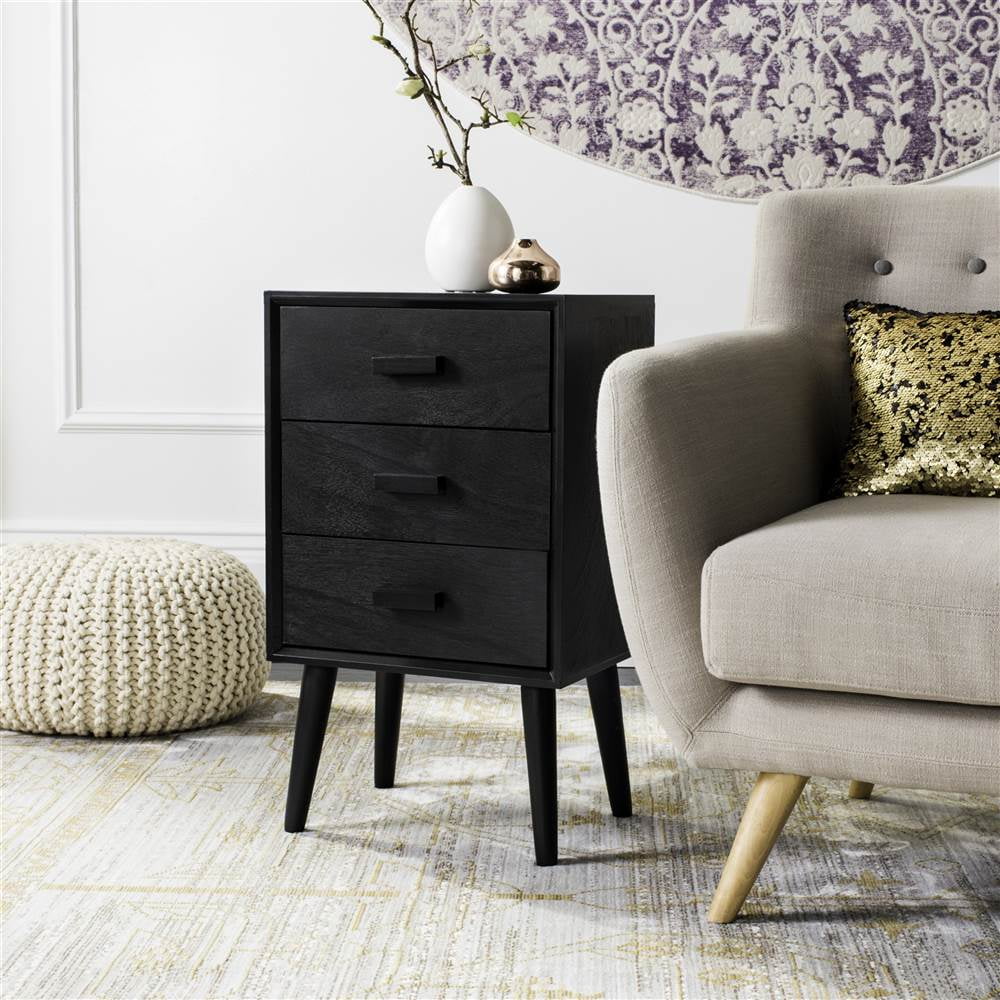 SAFAVIEH Pomona Solid Classic 3 Drawer Chest Black Walmart