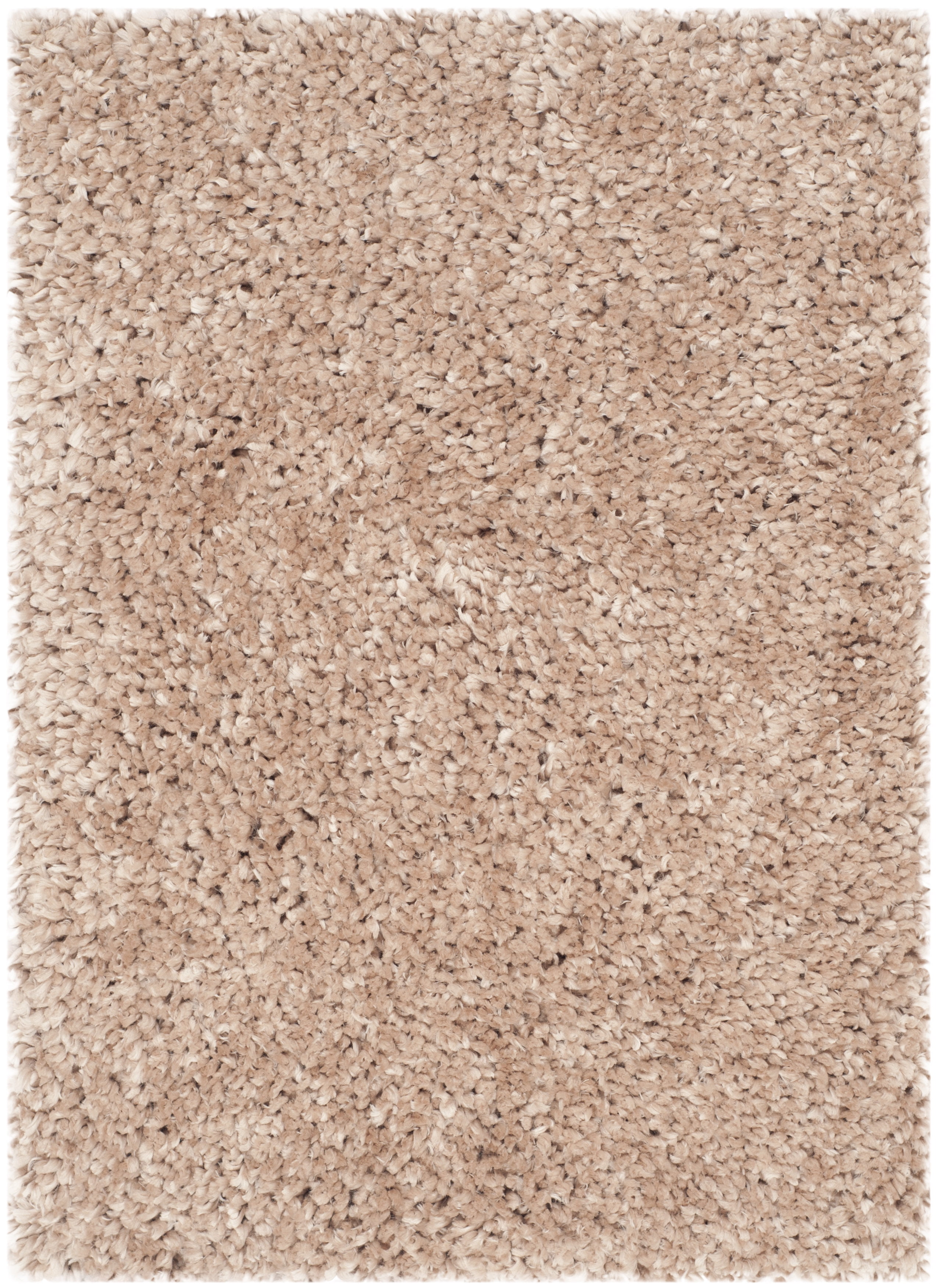 Beige Handmade Tufted Wool Shag Rug, 2x3 ft