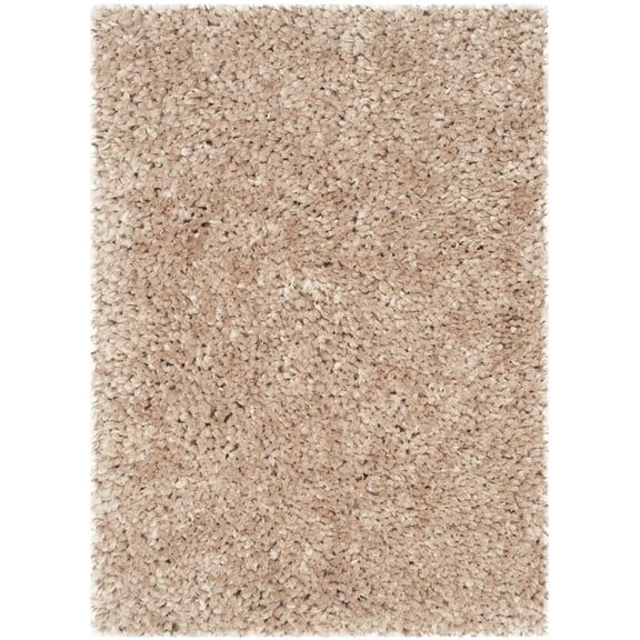SAFAVIEH Popcorn Solid Polyester Shag Area Rug, Beige, 2' x 3'