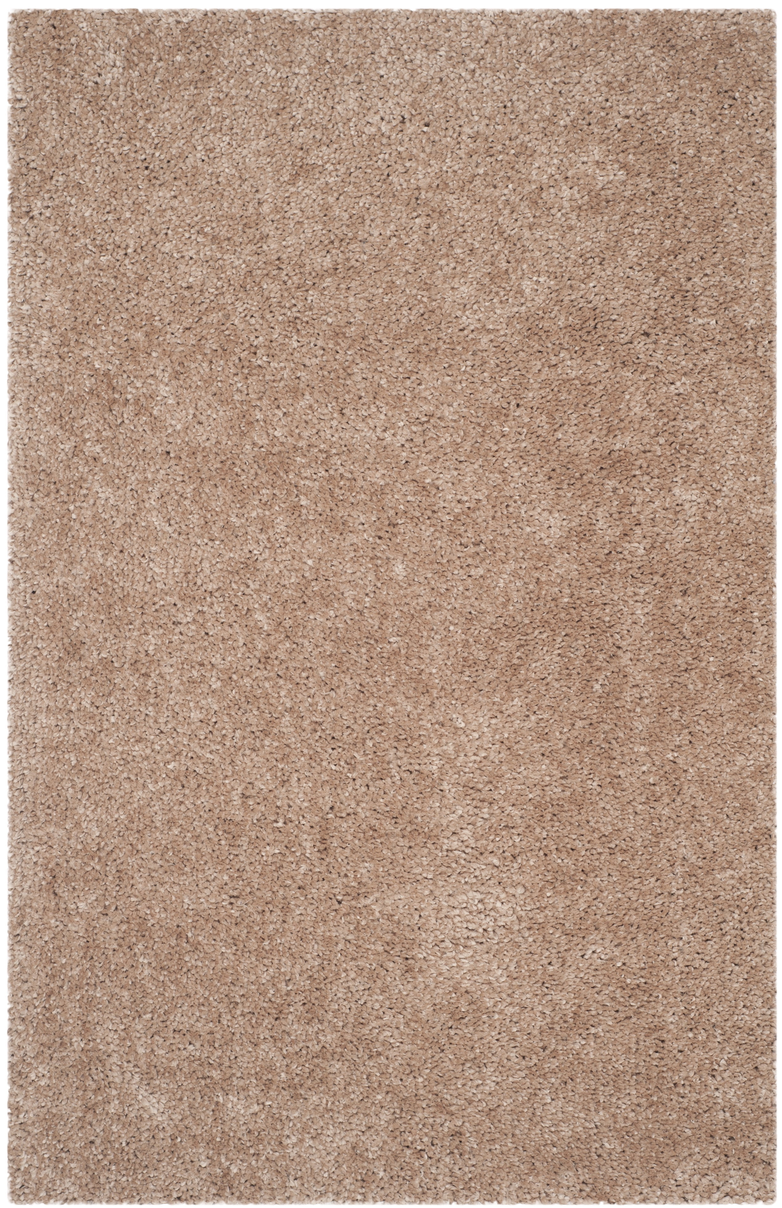 Beige 5x8 Hand-Tufted Synthetic Shag Rug