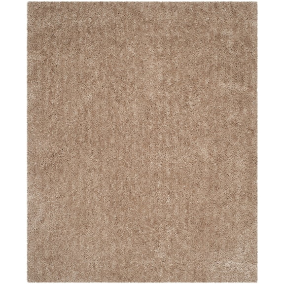 SAFAVIEH Popcorn Solid Polyester Shag Area Rug, Beige, 8'6" x 12'