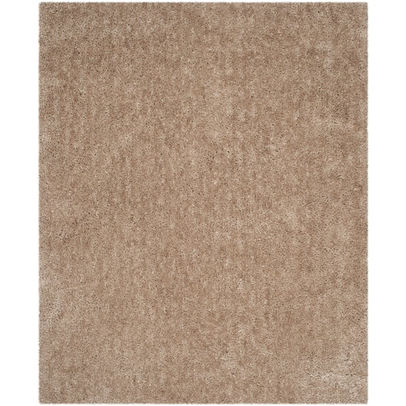 SAFAVIEH Popcorn Solid Polyester Shag Area Rug, Beige, 8' x 10'
