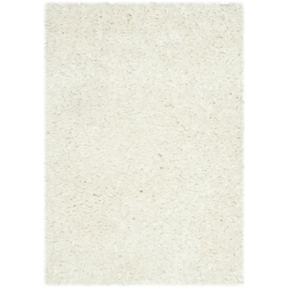 SAFAVIEH Popcorn Solid Polyester Shag Area Rug, Ivory, 2' x 3'