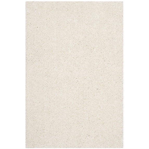 SAFAVIEH Popcorn Solid Polyester Shag Area Rug, Ivory, 5' x 8'