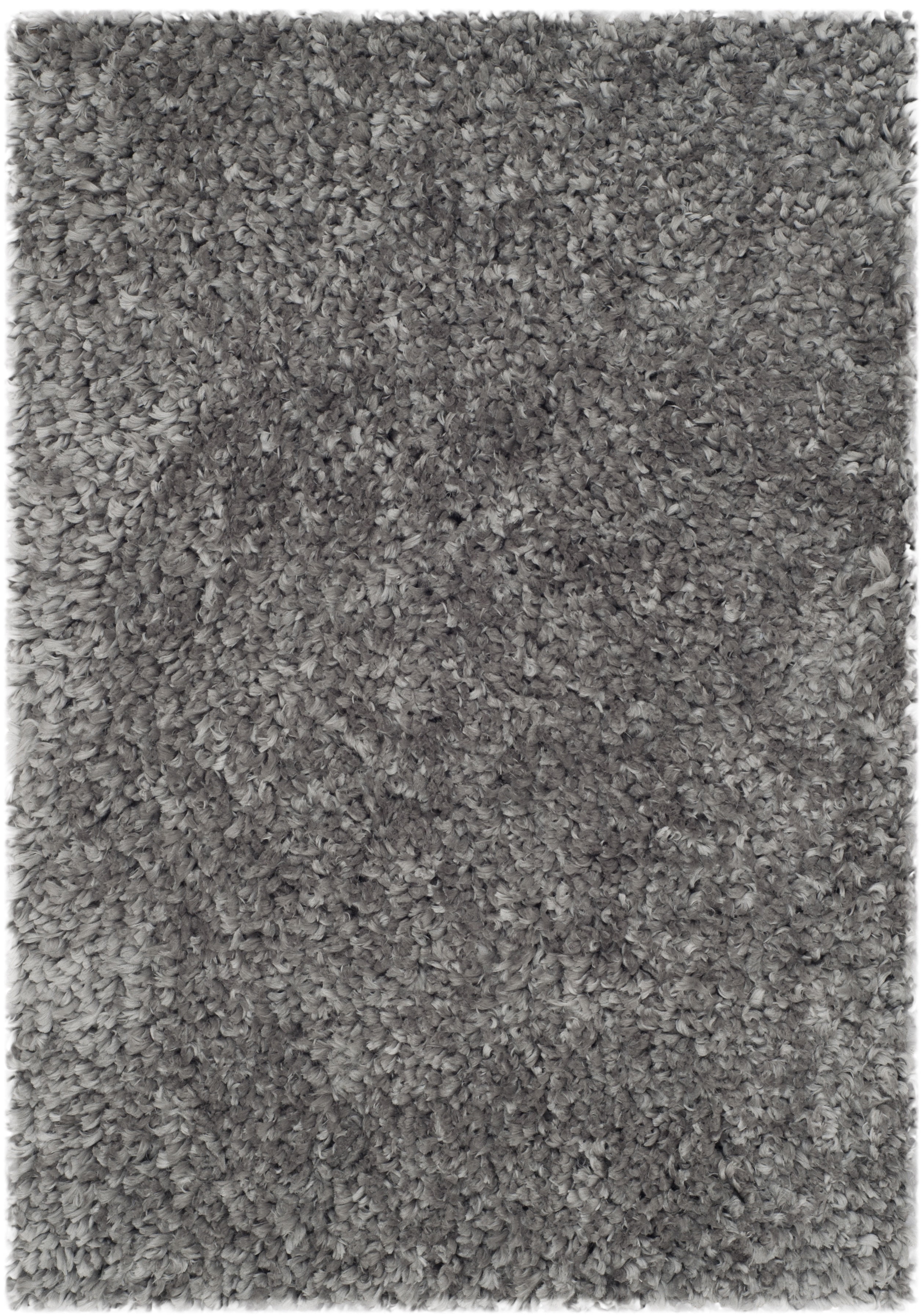 Silver Hand-Tufted Wool Shag Rug, 2' x 3'