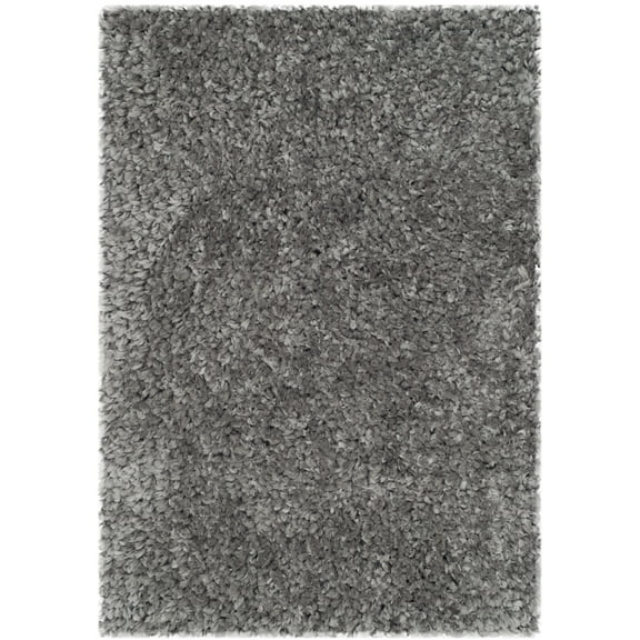 SAFAVIEH Popcorn Solid Polyester Shag Area Rug, Silver, 2' x 3'