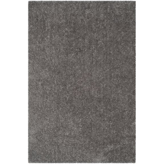 SAFAVIEH Popcorn Solid Polyester Shag Area Rug, Silver, 6' x 9'