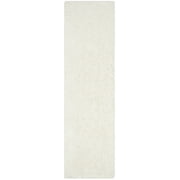 SAFAVIEH Popcorn Solid Polyester Shag Runner Rug, Ivory, 2'3" x 9'