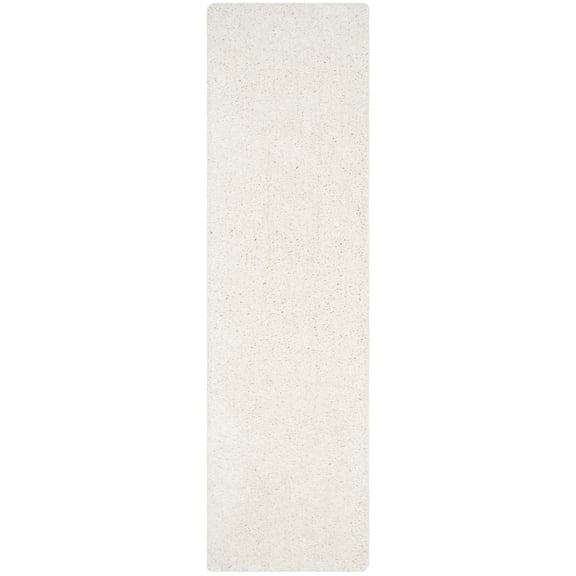 SAFAVIEH Popcorn Solid Polyester Shag Runner Rug, Ivory, 2'3" x 9'