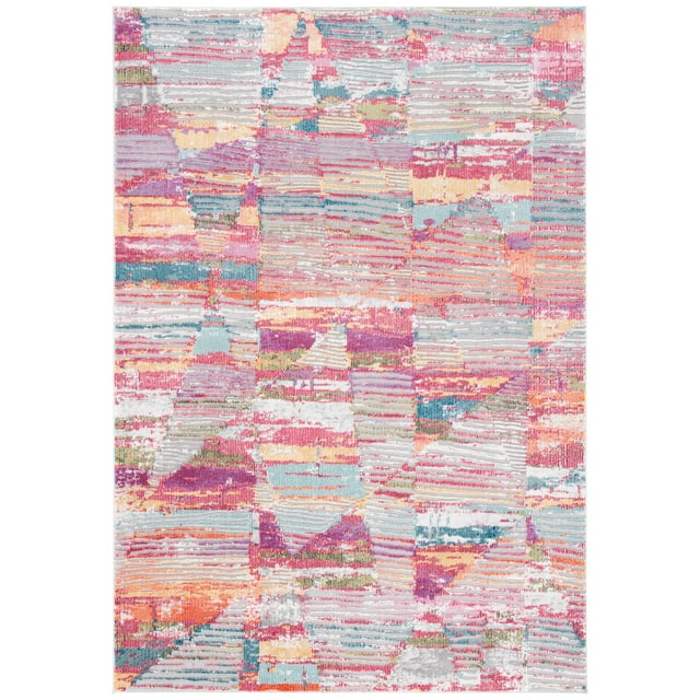 SAFAVIEH Porcello Alexanndria Abstract Area Rug, Red/Blue, 5'5" x 7'6"