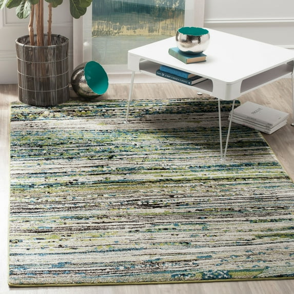 SAFAVIEH Porcello Euphemia Solid Area Rug, Cream/Green, 2'7" x 5'