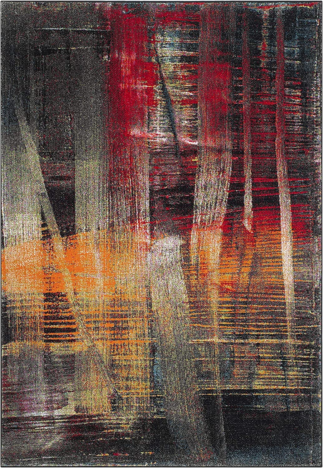 SAFAVIEH Porcello Gina Abstract Brushes Area Rug, Multi, 4' x 6'