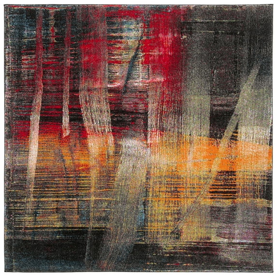 SAFAVIEH Porcello Gina Geometric Area Rug, Multi, 8' x 8' Square