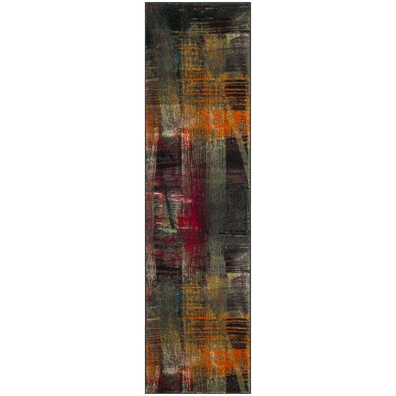 SAFAVIEH Porcello Gina Geometric Runner Rug, Multi, 2'3" x 14'
