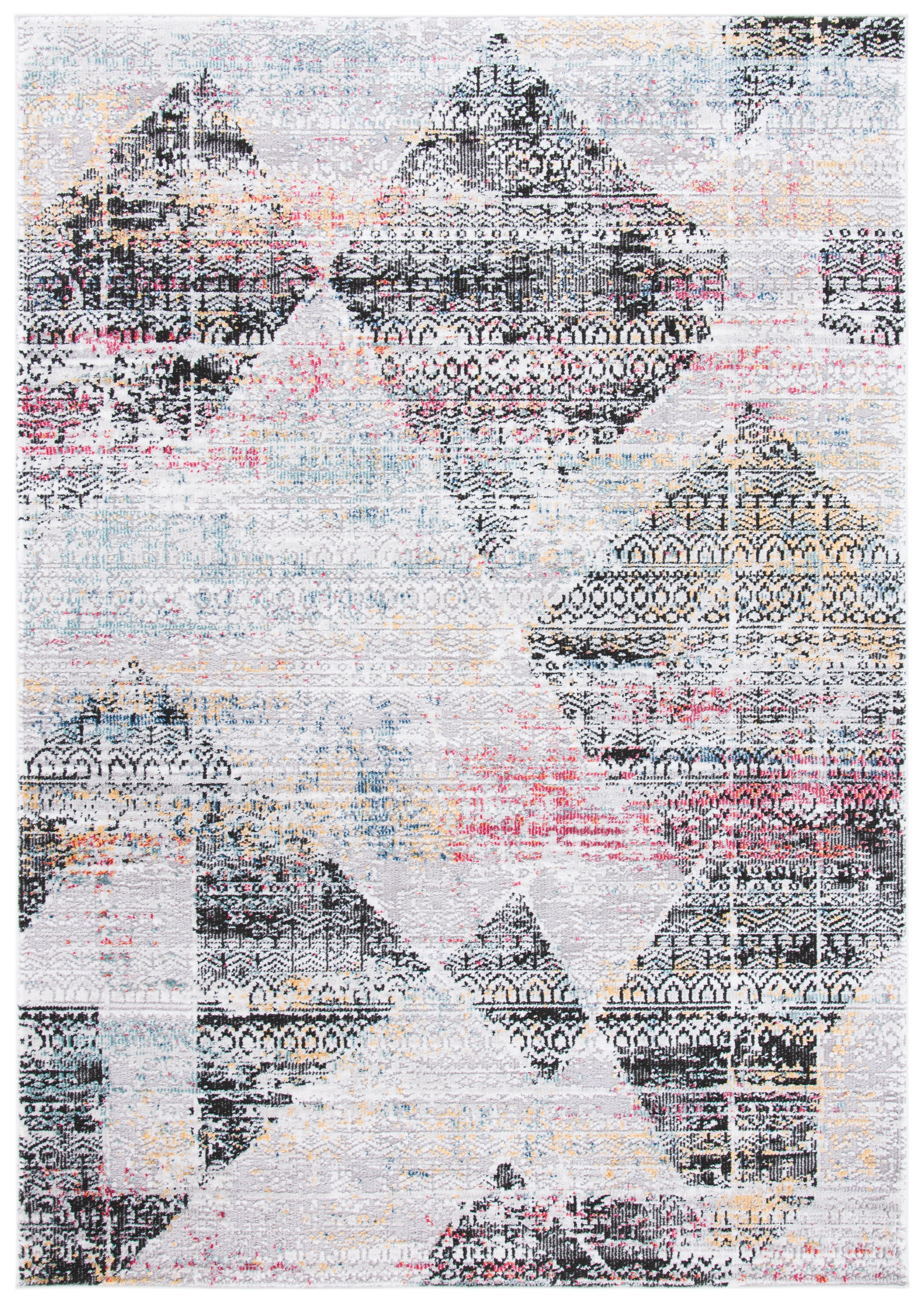 Elegant Floral Noir 8' x 10' Hand-Knotted Synthetic Area Rug