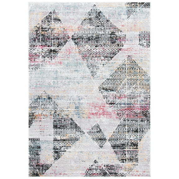SAFAVIEH Porcello Glanville Abstract Area Rug, Grey/Black, 8' x 10'
