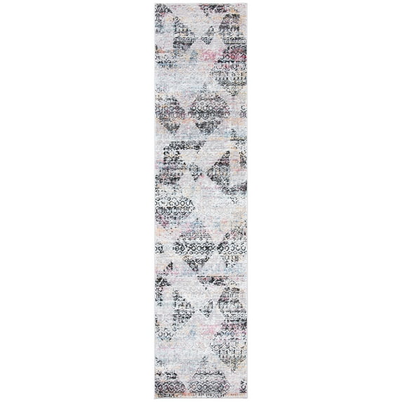 SAFAVIEH Porcello Glanville Abstract Runner Rug, Grey/Black, 2'2" x 9'