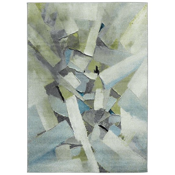 SAFAVIEH Porcello Harding Geometric Area Rug, Green/Grey, 5'3" x 7'6"
