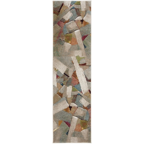 SAFAVIEH Porcello Harding Geometric Runner Rug, Grey/Multi, 2'3" x 10'