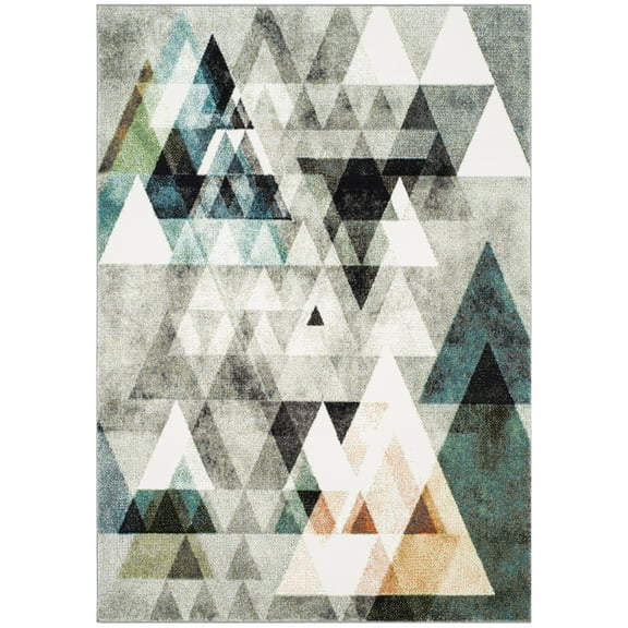 SAFAVIEH Porcello Iola Abstract Prism Area Rug, Grey/Blue, 9' x 12'