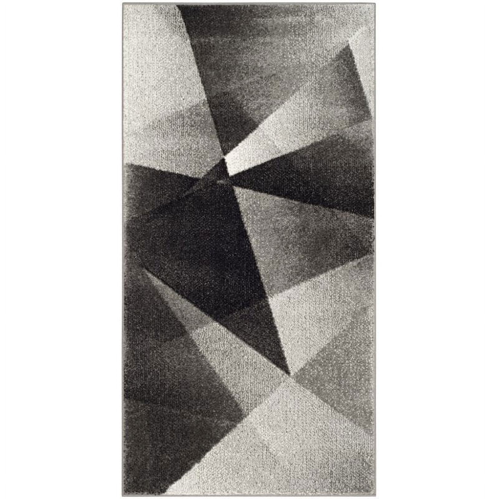 SAFAVIEH Porcello Jayme Abstract Prism Area Rug, Light Grey/Charcoal, 4' x 6'