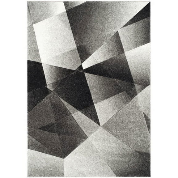 SAFAVIEH Porcello Jayme Abstract Prism Area Rug, Light Grey/Charcoal, 6'7" x 9'