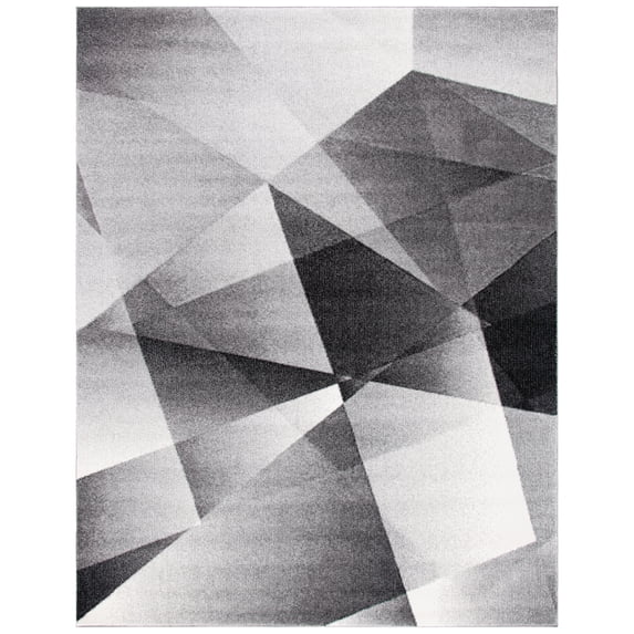 SAFAVIEH Porcello Jayme Geometric Area Rug, Light Grey/Charcoal, 11' x 15'