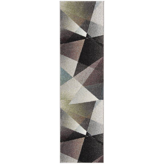 SAFAVIEH Porcello Jayme Geometric Runner Rug, Grey/Multi, 2'3" x 10'