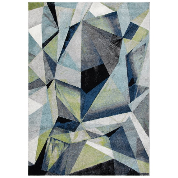 SAFAVIEH Porcello Karenza Geometric Area Rug, Grey/Blue, 5'3" x 7'6"