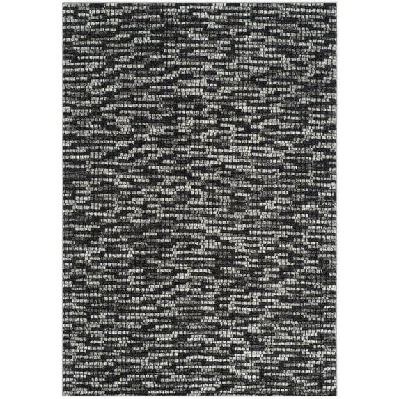 SAFAVIEH Porcello Scarlett Abstract Striped Area Rug, Light Grey/Charcoal, 6'7" x 9'