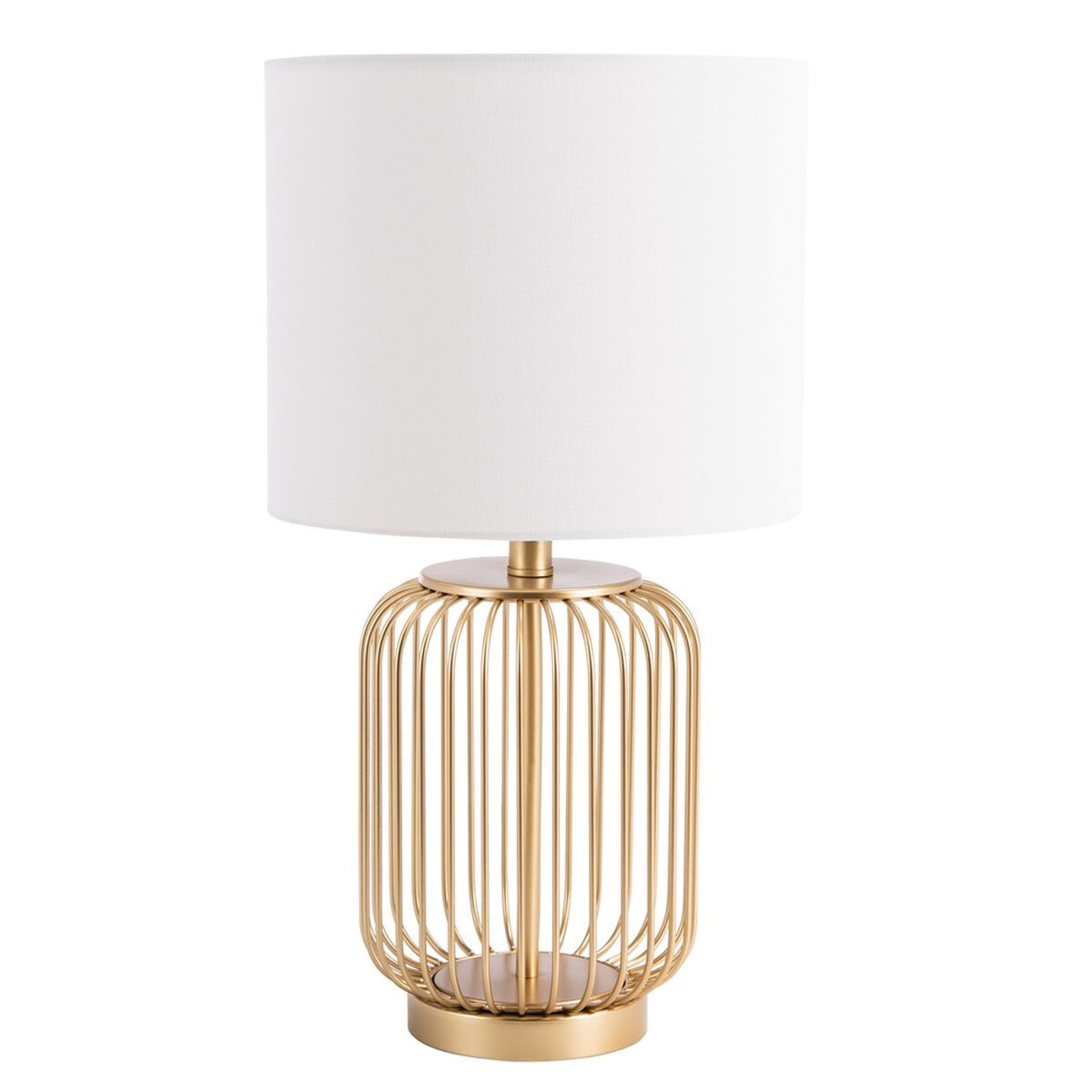 Portlia 21.3" Gold Metal Table Lamp Set with White Shades